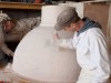 Removing excess plaster