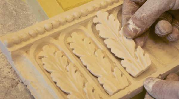 Recasting and re-installing ornate plaster enrichments